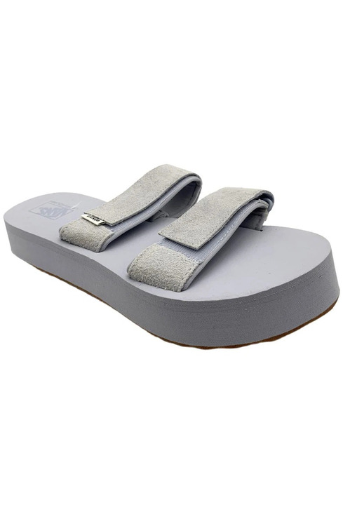 Vans Shoes - Vans Women's Cayucas Slide Mega Platform Hairy Suede Gray Dawn - Medium